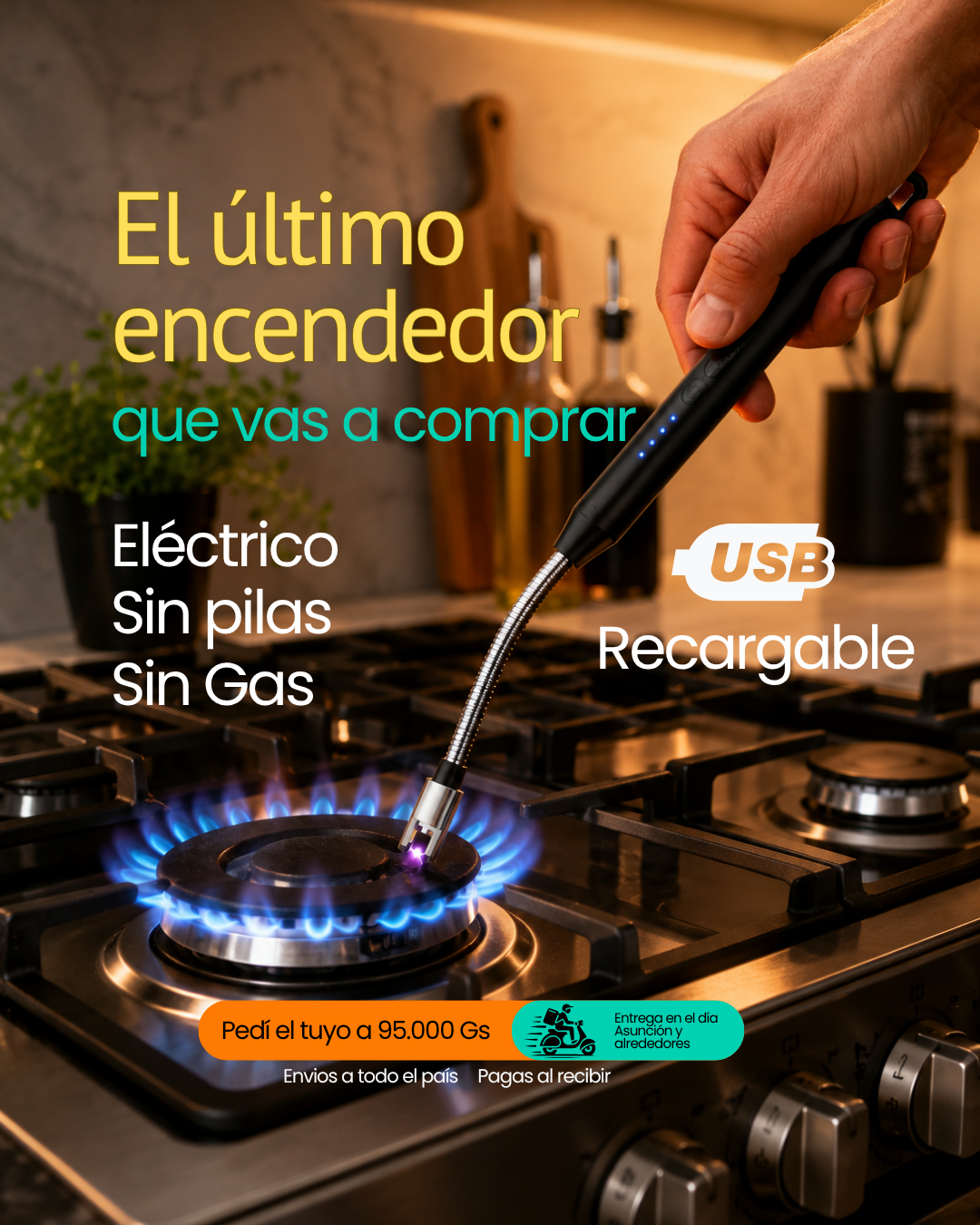 ENCENDEDOR RECARGABLE USB