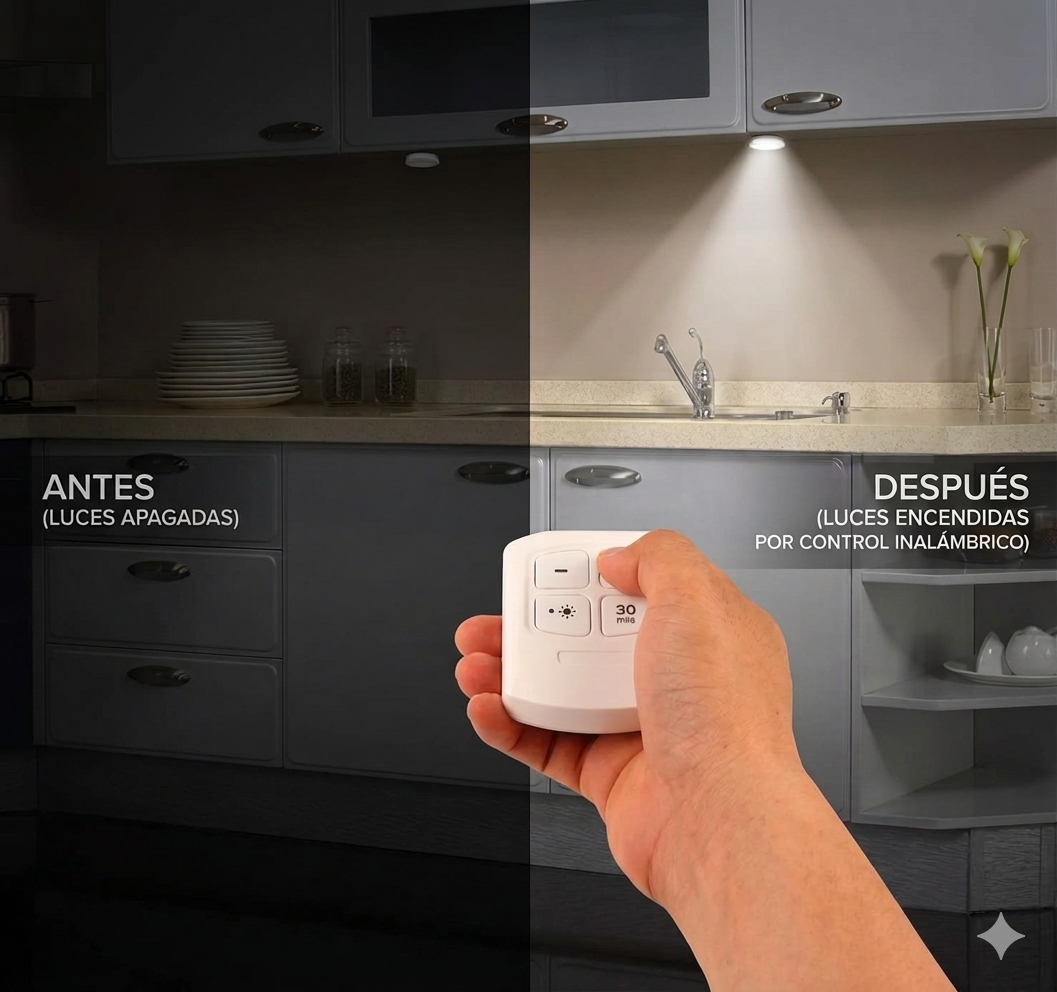 SET DE 3 LUCES LED + 1 CONTROL REMOTO