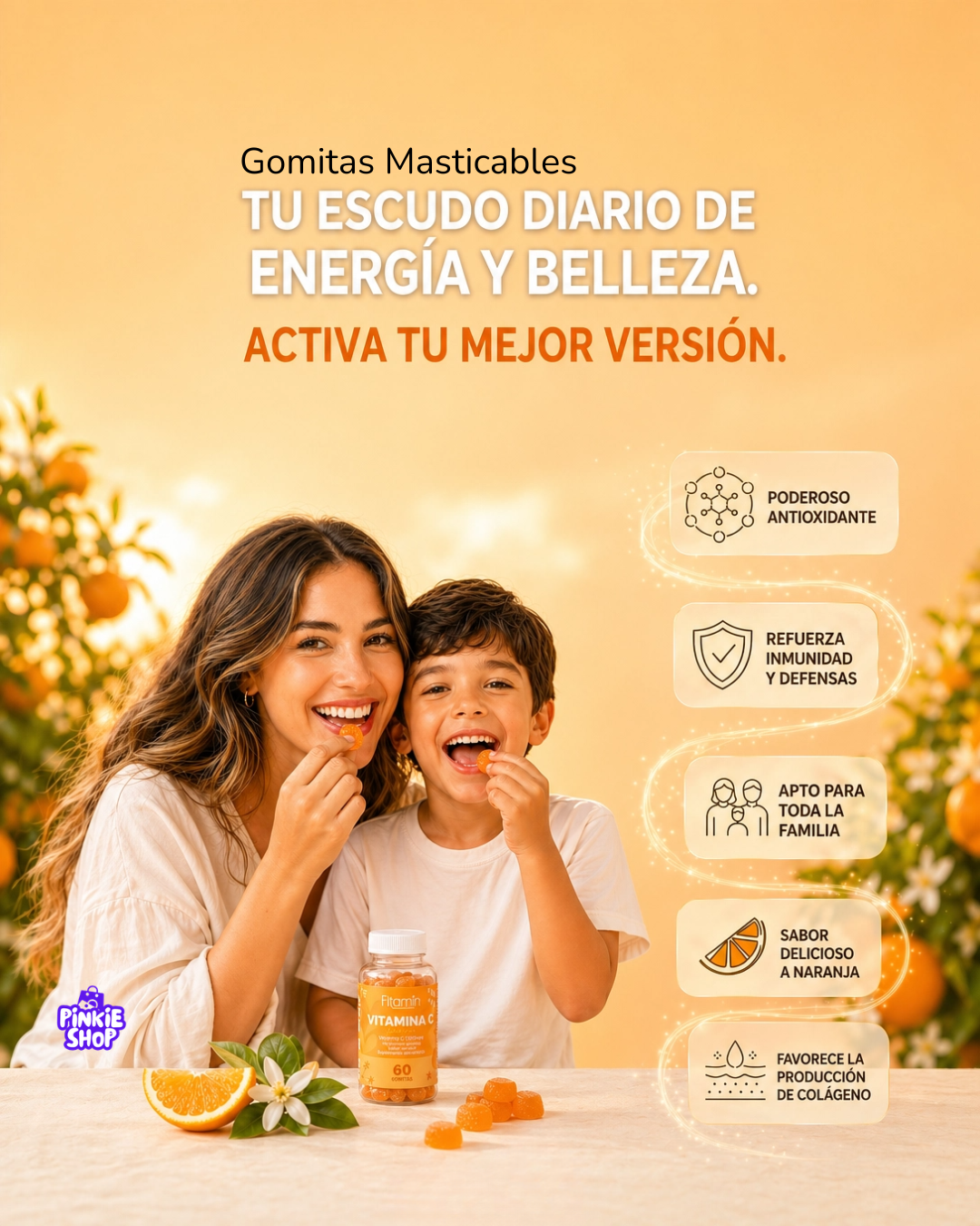 GOMITAS VITAMINA C PARA NIÑOS Y ADULTOS