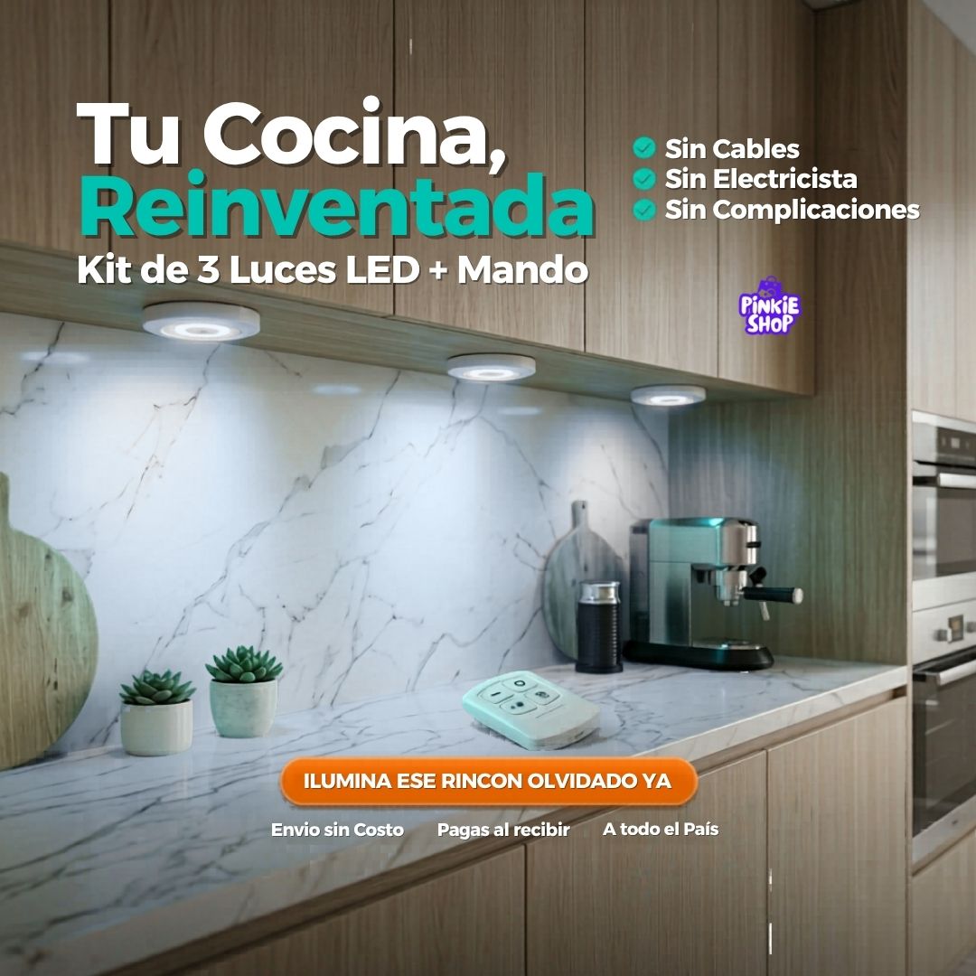 SET DE 3 LUCES LED + 1 CONTROL REMOTO