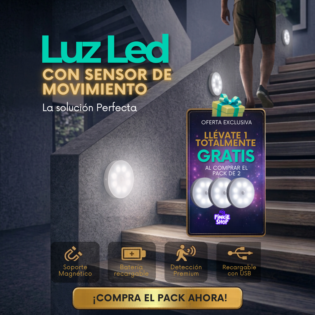 Luz LED con sensor de movimiento 2 +1