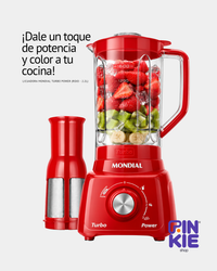 Licuadora Mondial Turbo Power Roja de 2.2L