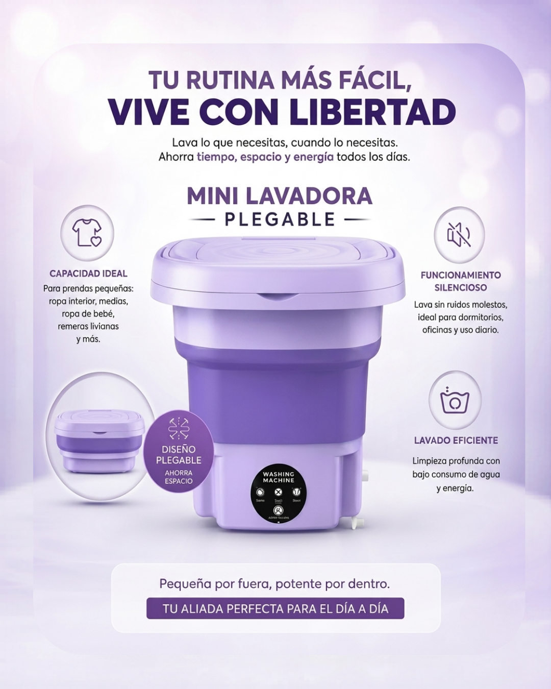 Mini Lavarropas Plegable