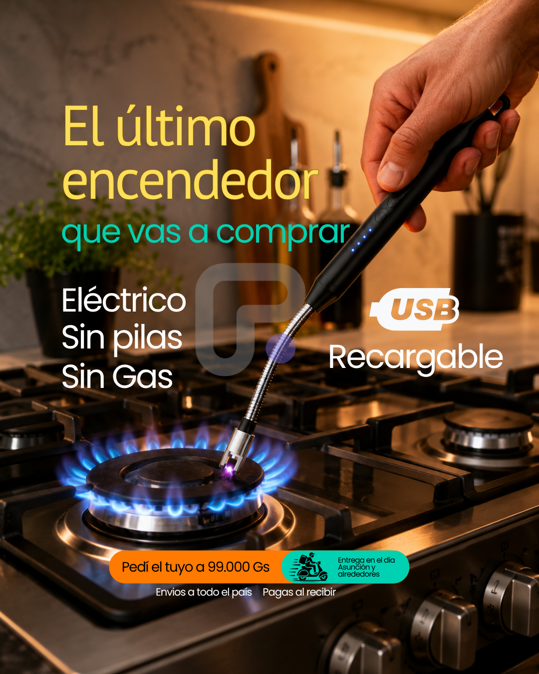 ENCENDEDOR RECARGABLE USB